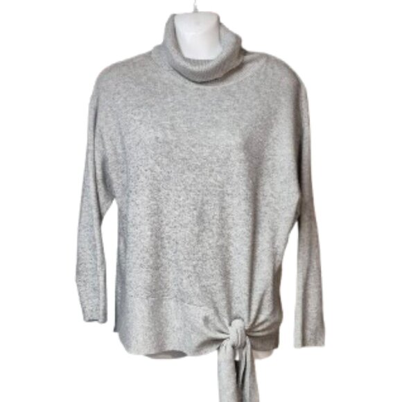 Andrea Jovine Grey Turtleneck Knit Sweater Women's Size Medium Classic - Picture 1 of 11